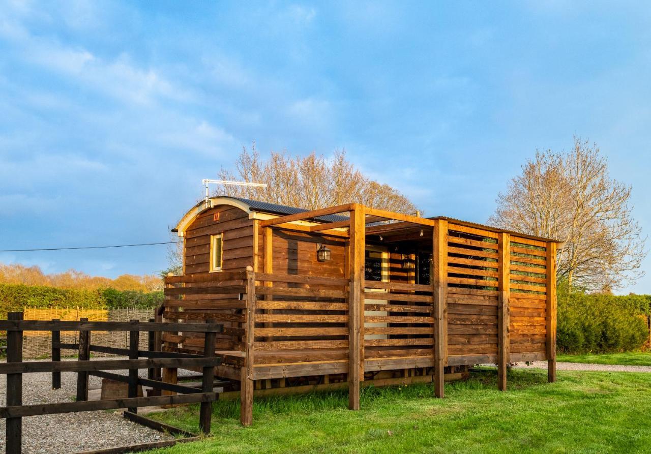 Hillside View Shepherds Hut - Ockeridge Rural Retreats Little Witley Exterior foto