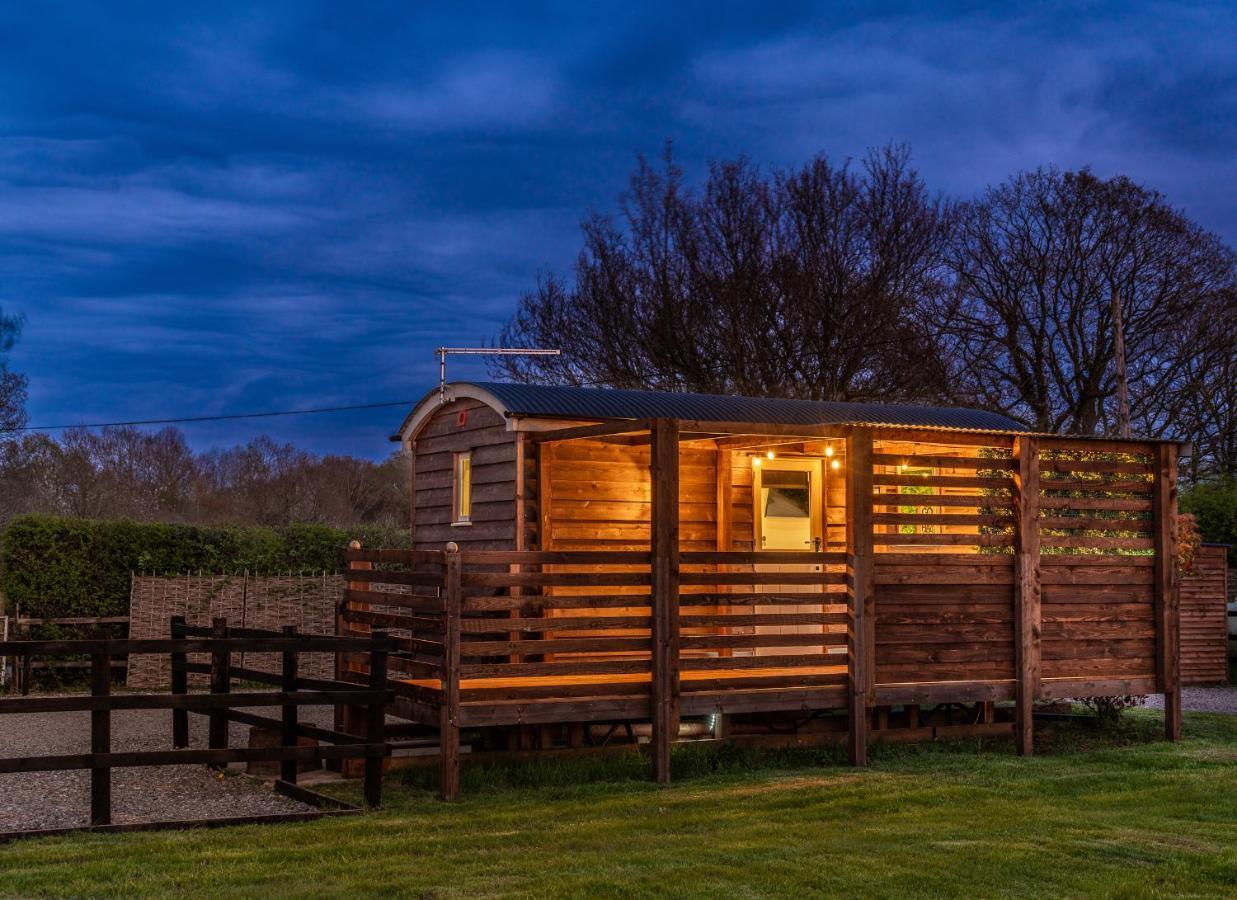 Hillside View Shepherds Hut - Ockeridge Rural Retreats Little Witley Exterior foto